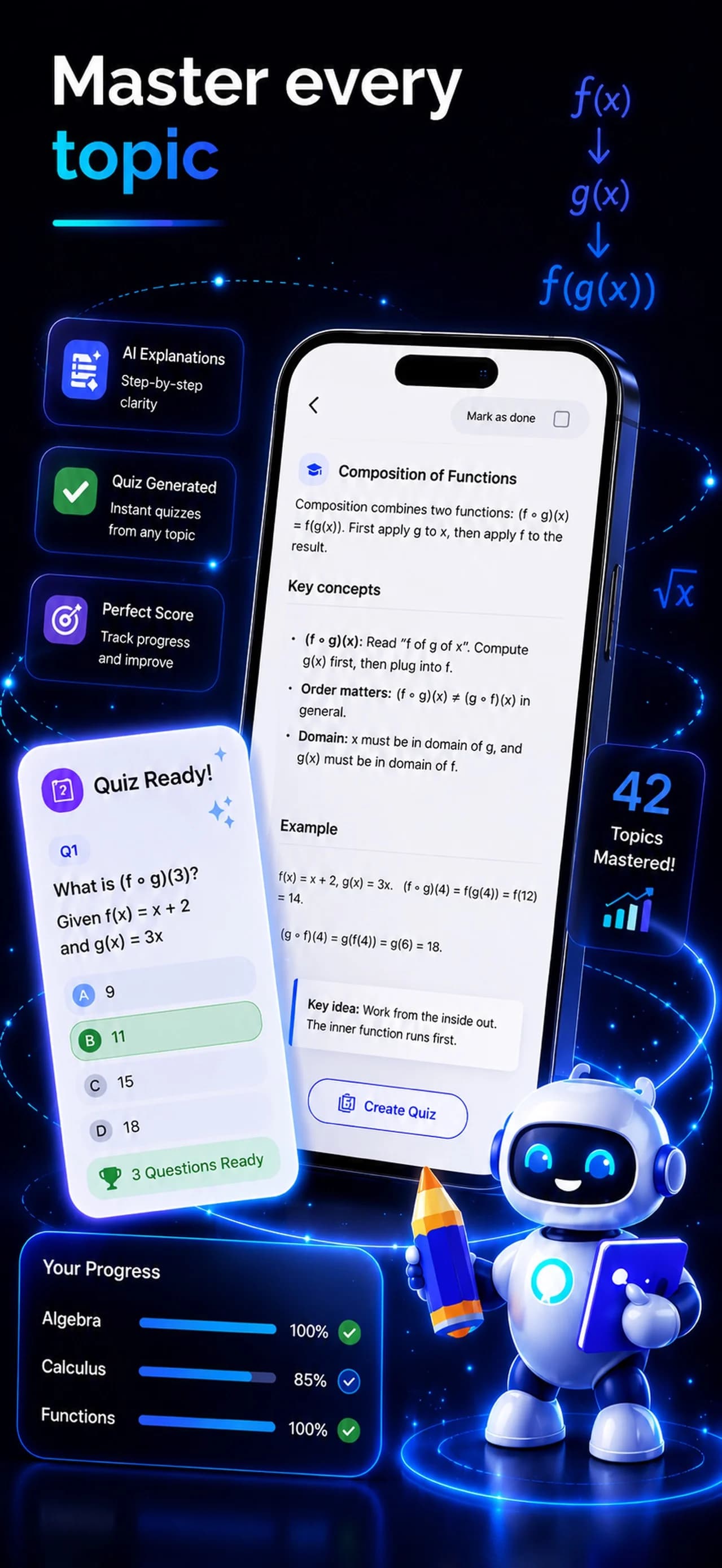Eqora Learn Math and quiz experience