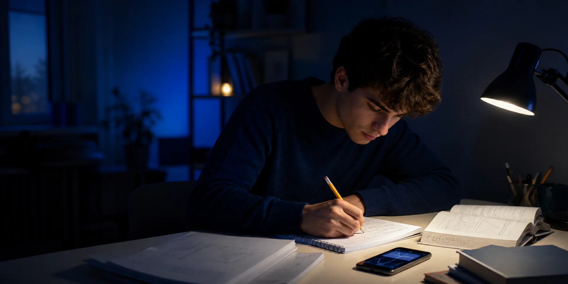 University student using the Eqora Math AI tutor for a focused calculus study session
